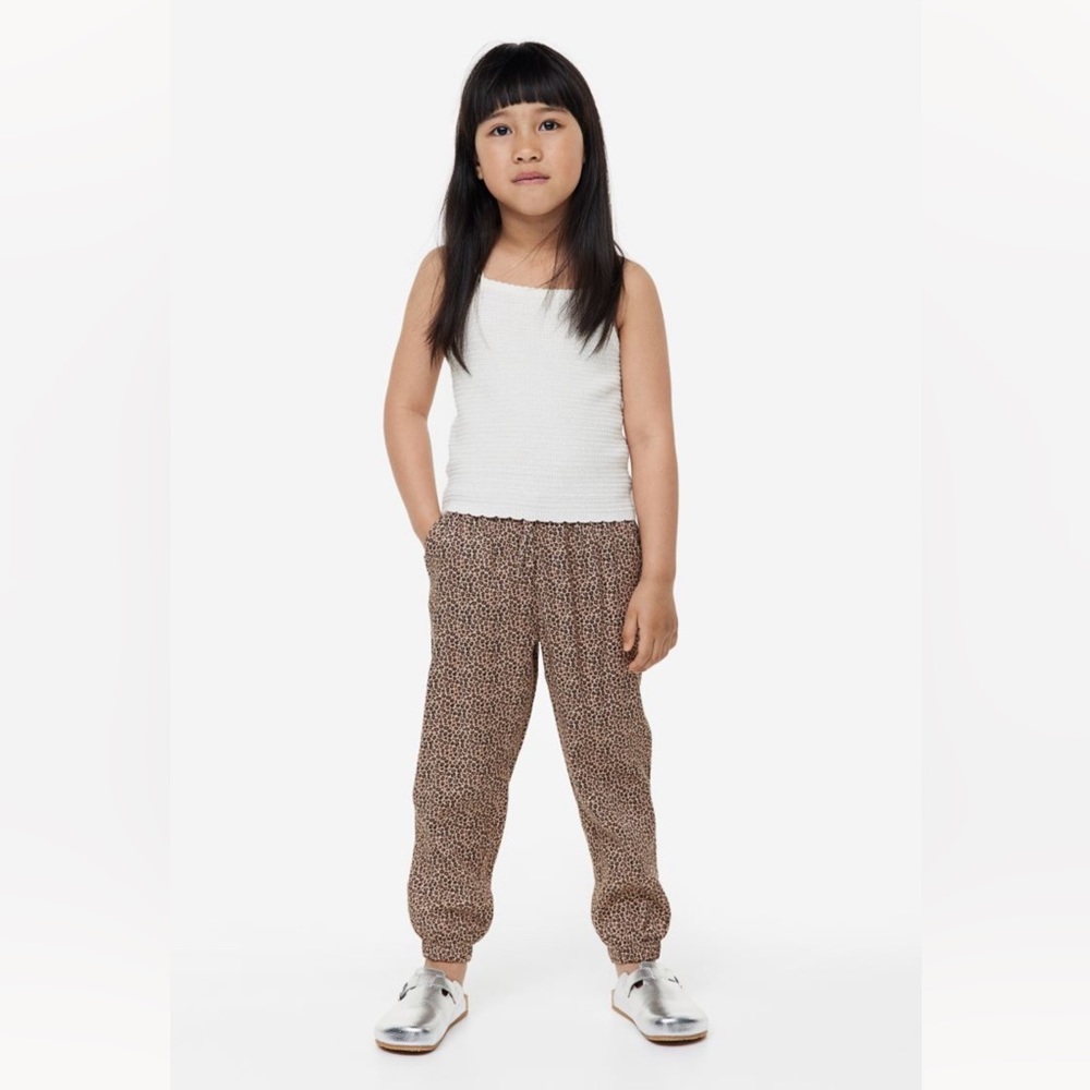 H&M Leopard Print Woven Joggers 2T